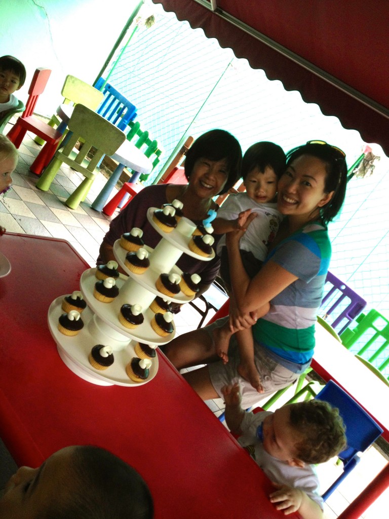 A simple celebration with cupcakes at Cristan's playschool